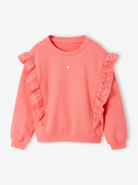 Fancy frill sweatshirt coral 