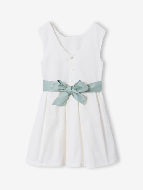 Occasion Wear Dress with Floral Print, for Girls light blue+pale pink+printed pink+printed white+white 