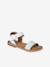 Girls' leather buckle sandals white 