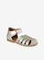 Girls' open leather ballerinas gold 