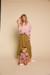 Long cotton gauze skirt olive 