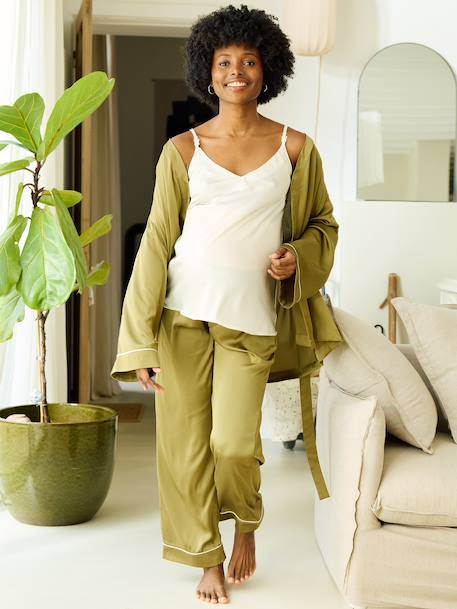 Nursing clothes bathrobe set olive 