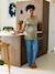 V-neck nursing t-shirt black+khaki 