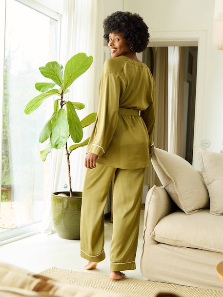 Nursing clothes bathrobe set olive 