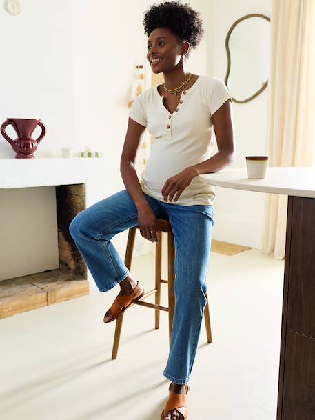 Maternity tunic-neck t-shirt ecru 