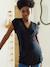 V-neck nursing t-shirt black+khaki 