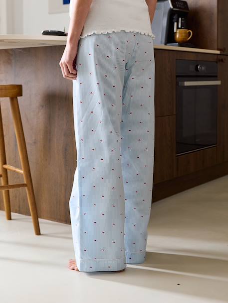 Pyjamas with hearts for nursing clothes and breastfeeding sky blue 
