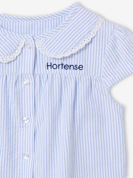 Short-sleeved pyjama playsuit to customise sky blue 