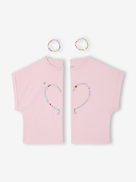 Pack of 2 T-shirts and best friends bracelets lilac 