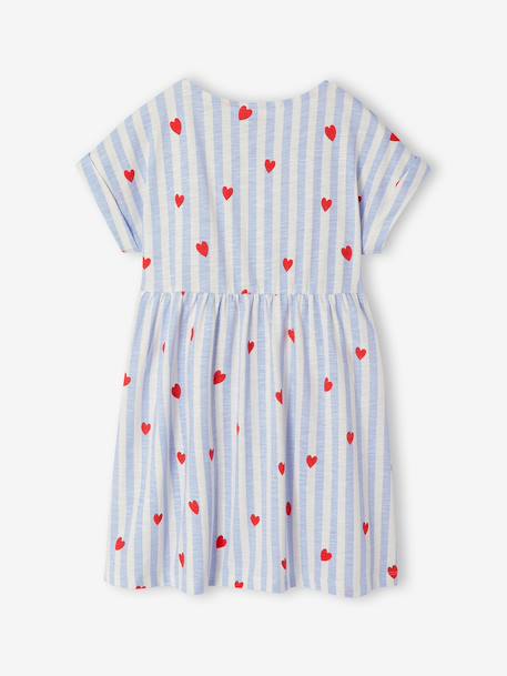 Girl's comfortable jersey dress striped blue+striped pink 