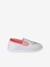 Elasticated Canvas Slippers for Children pale pink+printed pink+rose 
