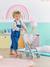 Doll's pushchair with star print green 