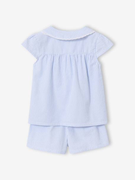 Short-sleeved pyjama playsuit to customise sky blue 