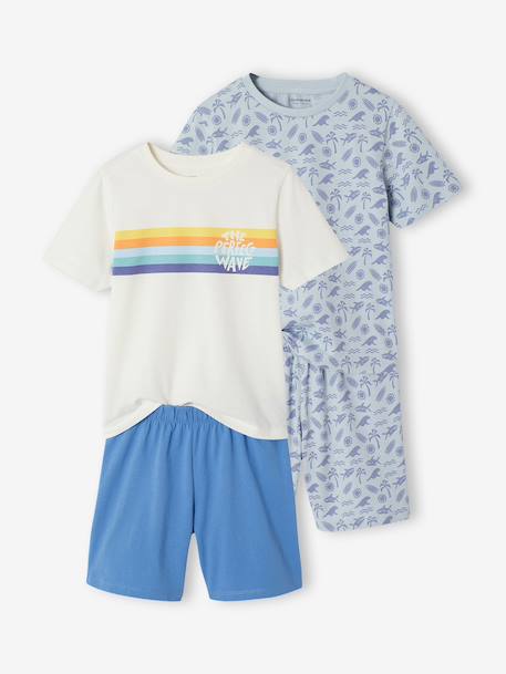 Pack of 2 surf pyjama shorts sky blue 