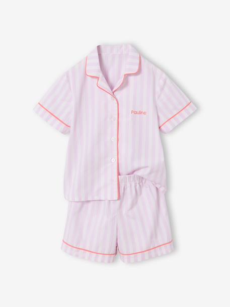 Short-sleeved pyjama playsuit to customise lilac 