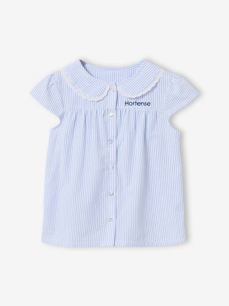 Short-sleeved pyjama playsuit to customise sky blue 