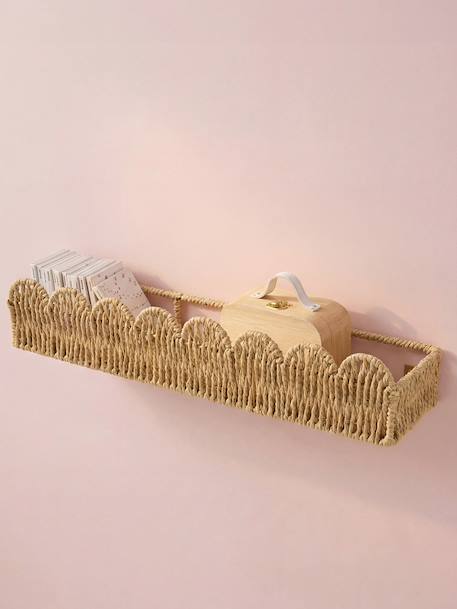 Scalloped paper rope shelf beige 