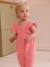 Baby girl's playsuit in cotton gauze rose 