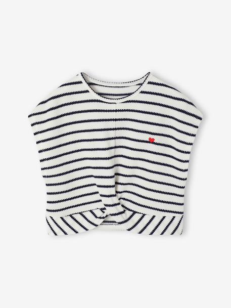 Fancy Knit T-Shirt & Shorts Set for Girls ecru+rose 
