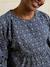 Balloon sleeve nursing blouse navy blue 