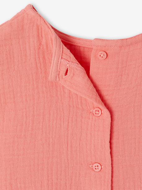 Set of blouse and frilled trousers coral 