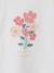Girl's short-sleeved t-shirt with romantic pattern and frill detail ecru+navy blue+rose+sage green 