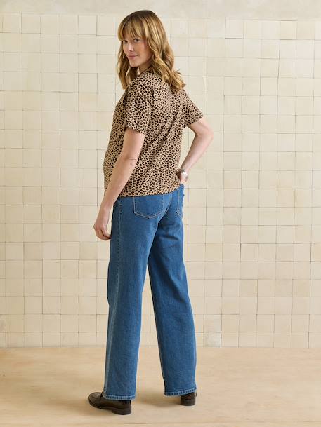 Organic Cotton* T-Shirt with Slogan, for Maternity cappuccino+ecru+khaki 
