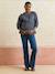 Balloon sleeve nursing blouse navy blue 