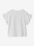 Girl's short-sleeved t-shirt with romantic pattern and frill detail ecru+navy blue+rose+sage green 
