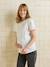 Short-sleeved maternity t-shirt with embroidery ecru 