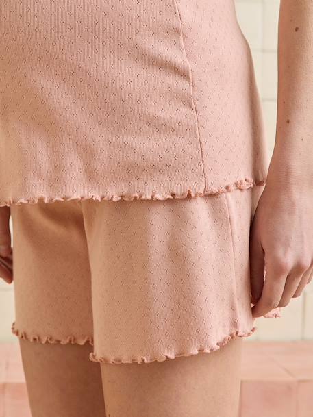 Organic cotton maternity pyjama shorts rose 