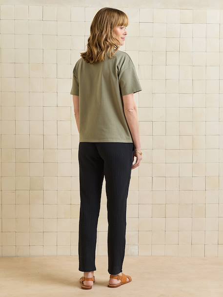 Cotton gauze maternity trouser black 