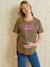 Organic Cotton* T-Shirt with Slogan, for Maternity cappuccino+ecru+khaki 