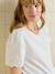 Short-sleeved maternity t-shirt with embroidery ecru 