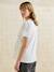 Short-sleeved maternity t-shirt with embroidery ecru 