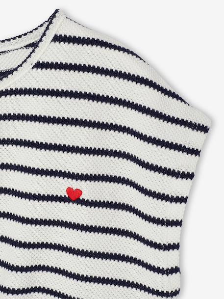 Fancy Knit T-Shirt & Shorts Set for Girls ecru+rose 