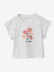 Girls-Girl's short-sleeved t-shirt with romantic pattern and frill detail