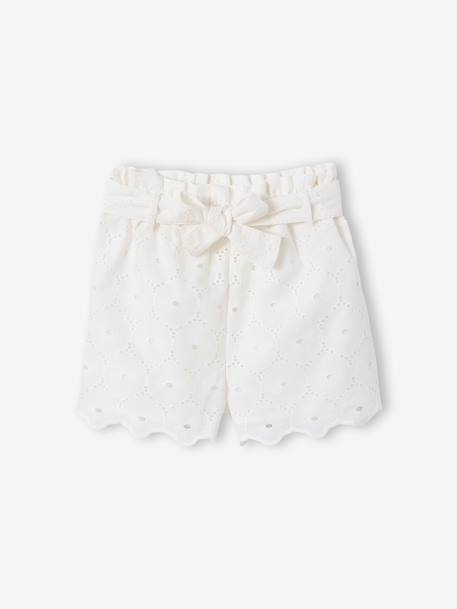 Set of 2 shorts for girls Ella Happy Time white 