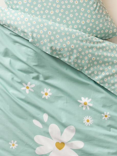 Duvet Cover & Pillowcase Set for Children, MARGUERITE printed blue 