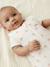 Customisable summer baby sleeping bag with central opening in cotton muslin, NOEUDS printed white 