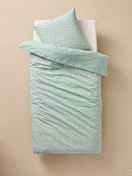Duvet Cover & Pillowcase Set for Children, MARGUERITE printed blue 