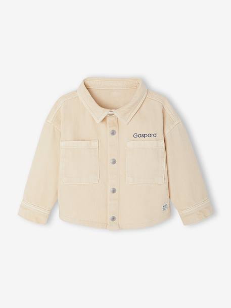 Shirt with Press Studs for Babies sandy beige+taupe 