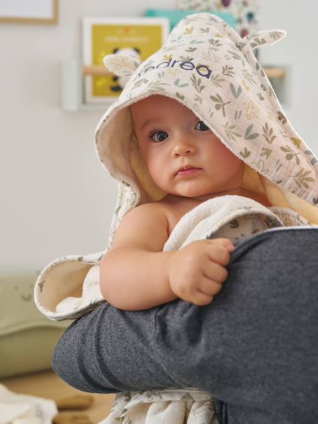 Cotton Muslin Bath Cape + Wash Mitt, BAYOU multicoloured 