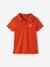 Set of 2 Plain, Short Sleeve Polo Shirts, for Boys aqua green+BLUE LIGHT SOLID WITH DESIGN+coral+orange 