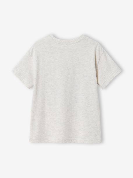 Boy's short-sleeved t-shirt lichen+marl white 