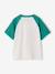 Boy's short-sleeved t-shirt emerald green+ocean blue 