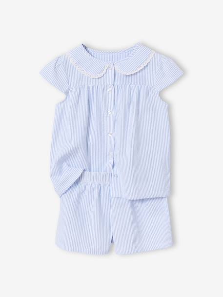 Short-sleeved pyjama playsuit to customise sky blue 