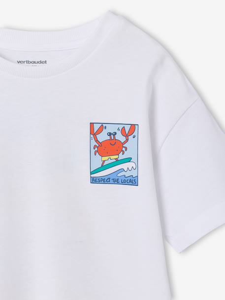 T-shirt with motif on front and back for boys dusky pink+ocean blue+sky blue+white 