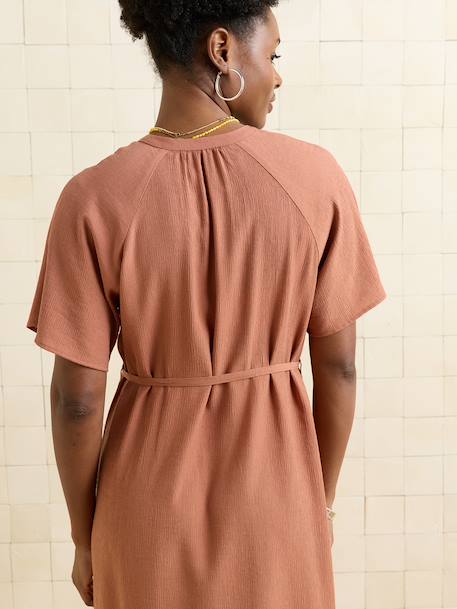 Fluid nursing clothes dress terracotta 