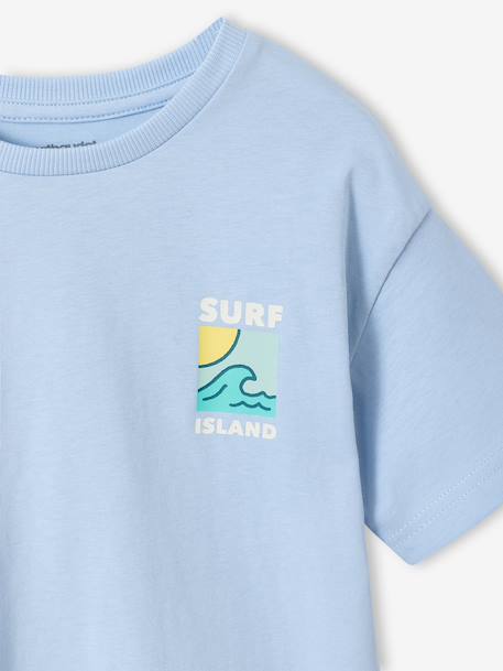 T-shirt with motif on front and back for boys dusky pink+ocean blue+sky blue+white 